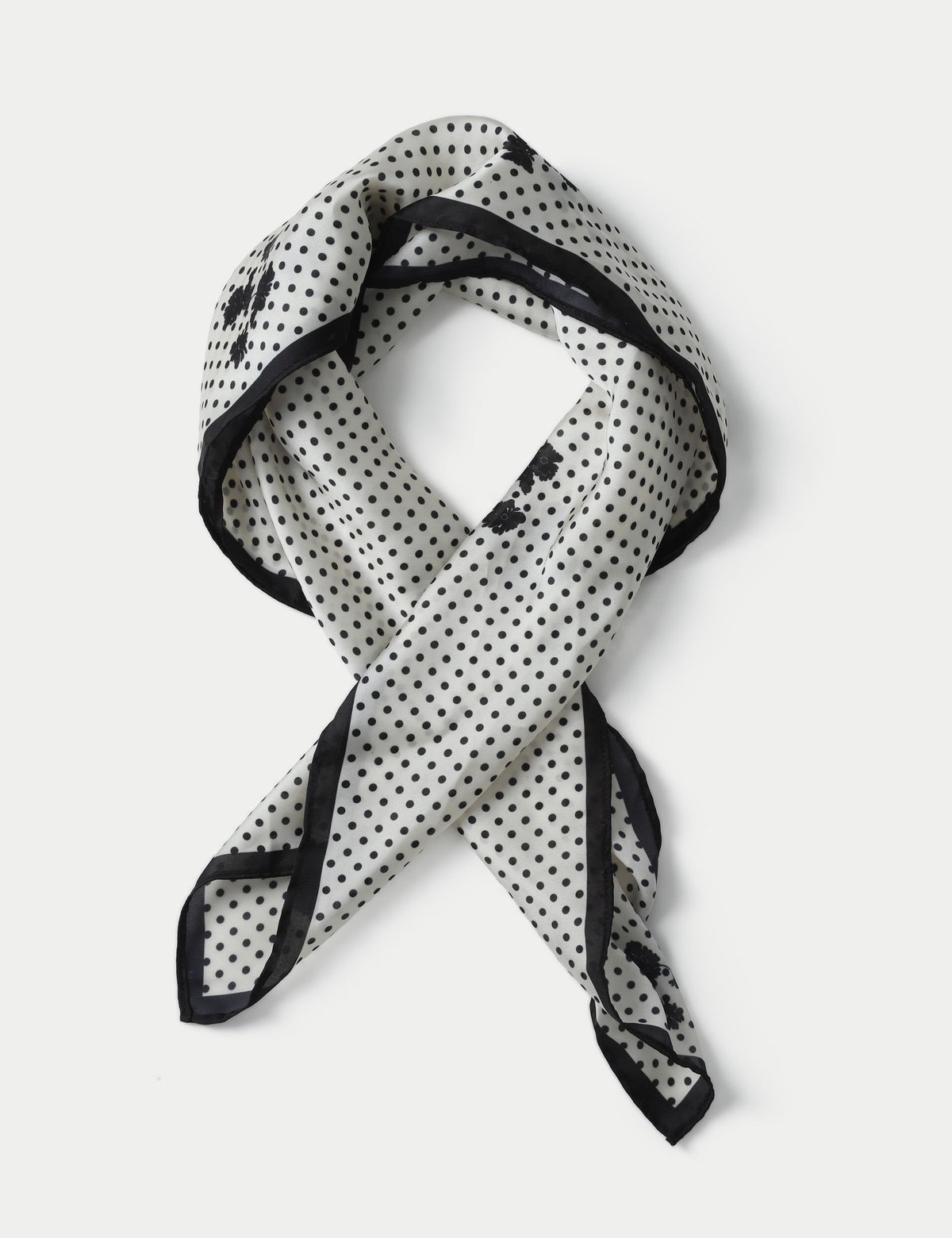 Polka floral scarf 100% polyester - British product