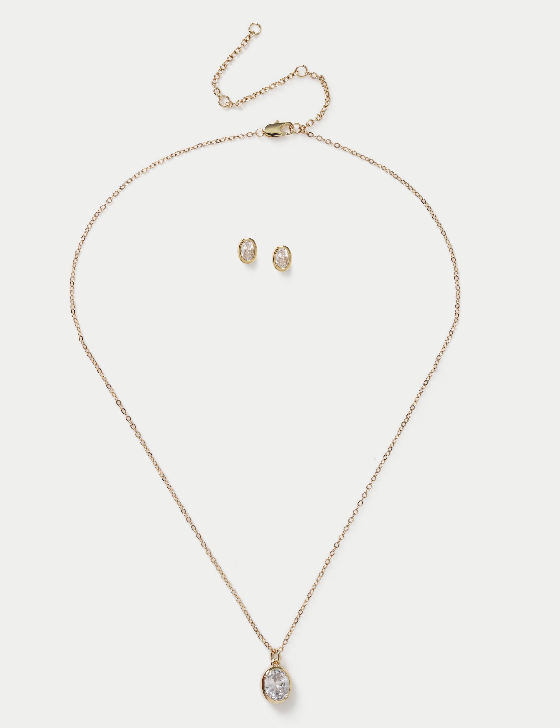 M&S 14ct gold plated necklace and earrings set (British brand)