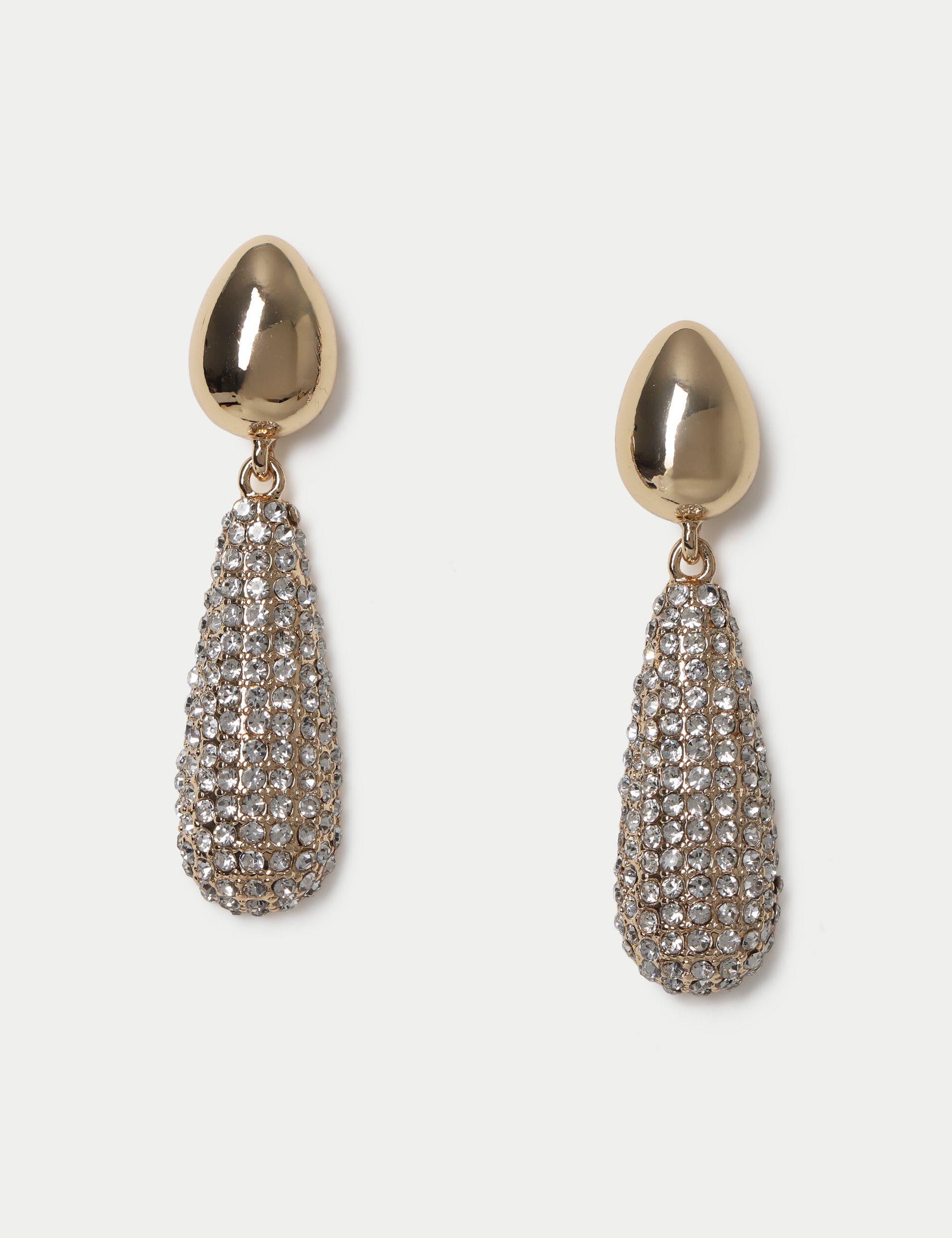 M&S teardrop rhinestone earrings 55mm, UK version