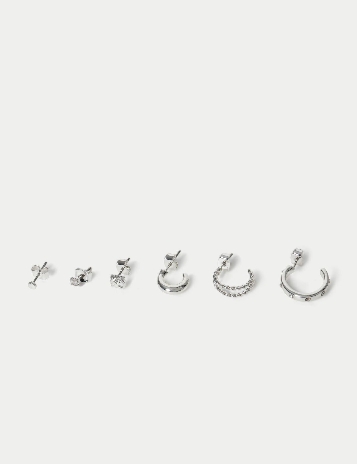 M&S 6 pack stone hoop and stud earrings, UK version