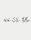 Mixed hoop earrings 3 pack in zinc alloy (British brand)