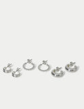 Mixed hoop earrings 3 pack in zinc alloy (British brand)