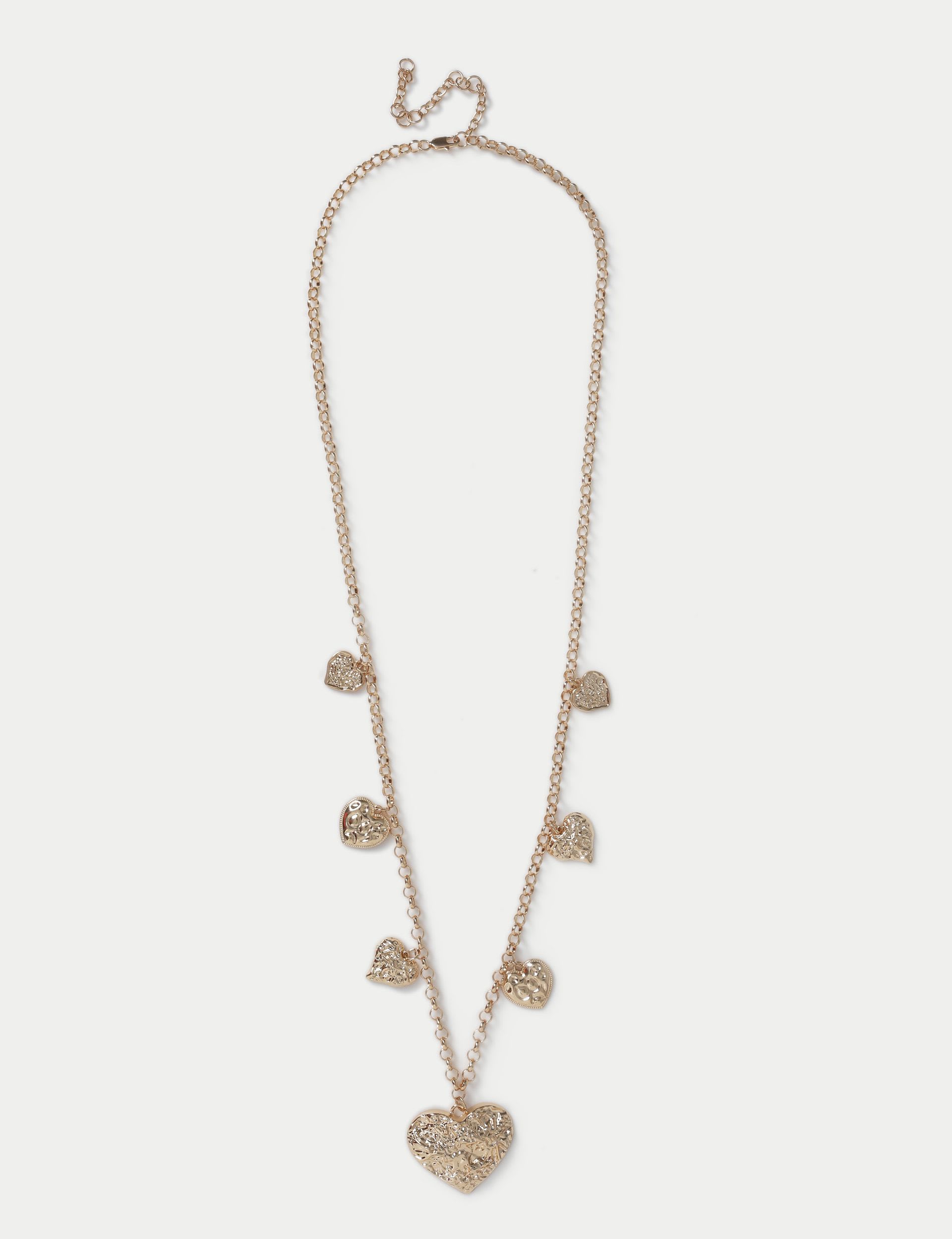 Per Una hammered heart long necklace, UK version