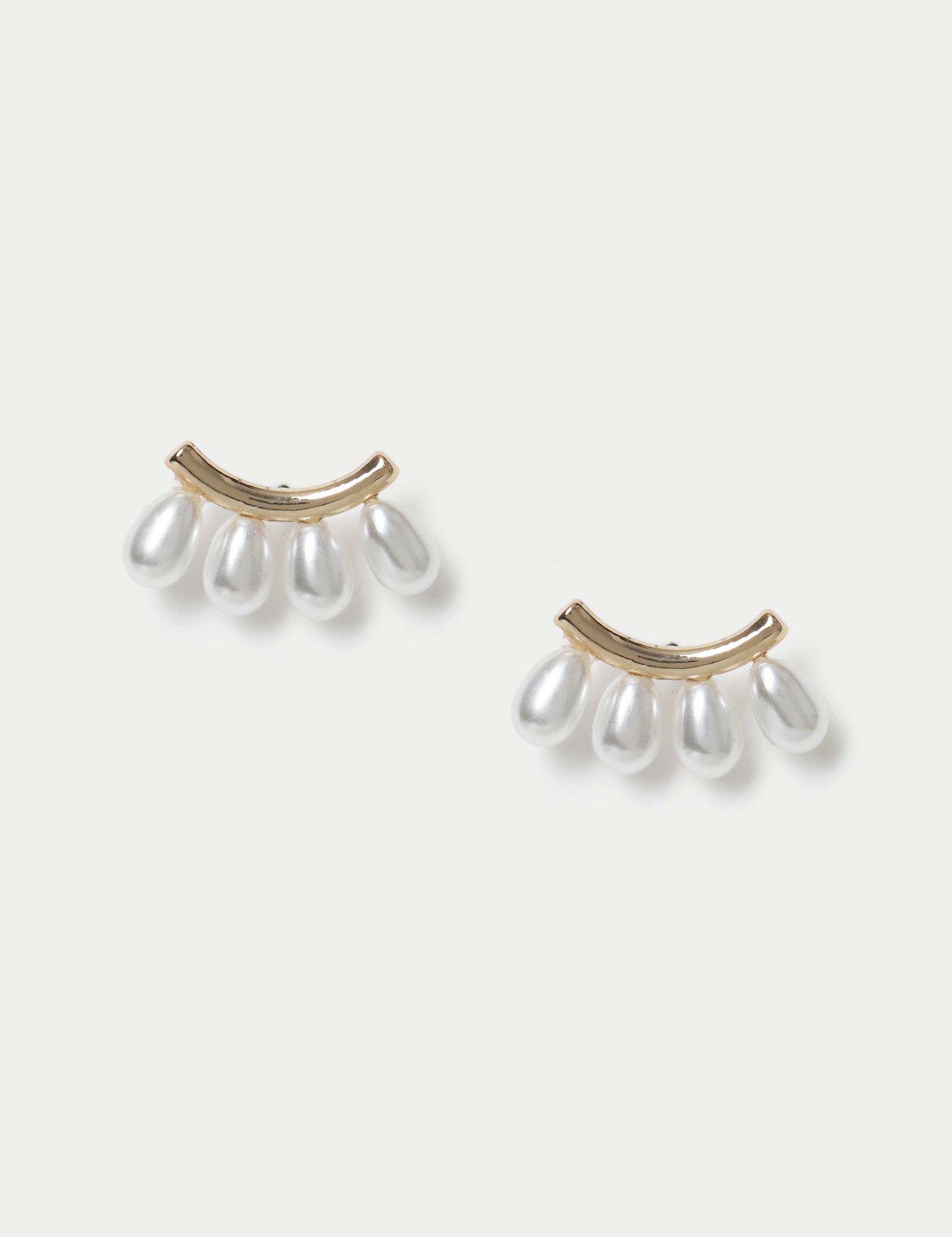 PER UNA pearl effect stud earrings 20mm, imported from the UK