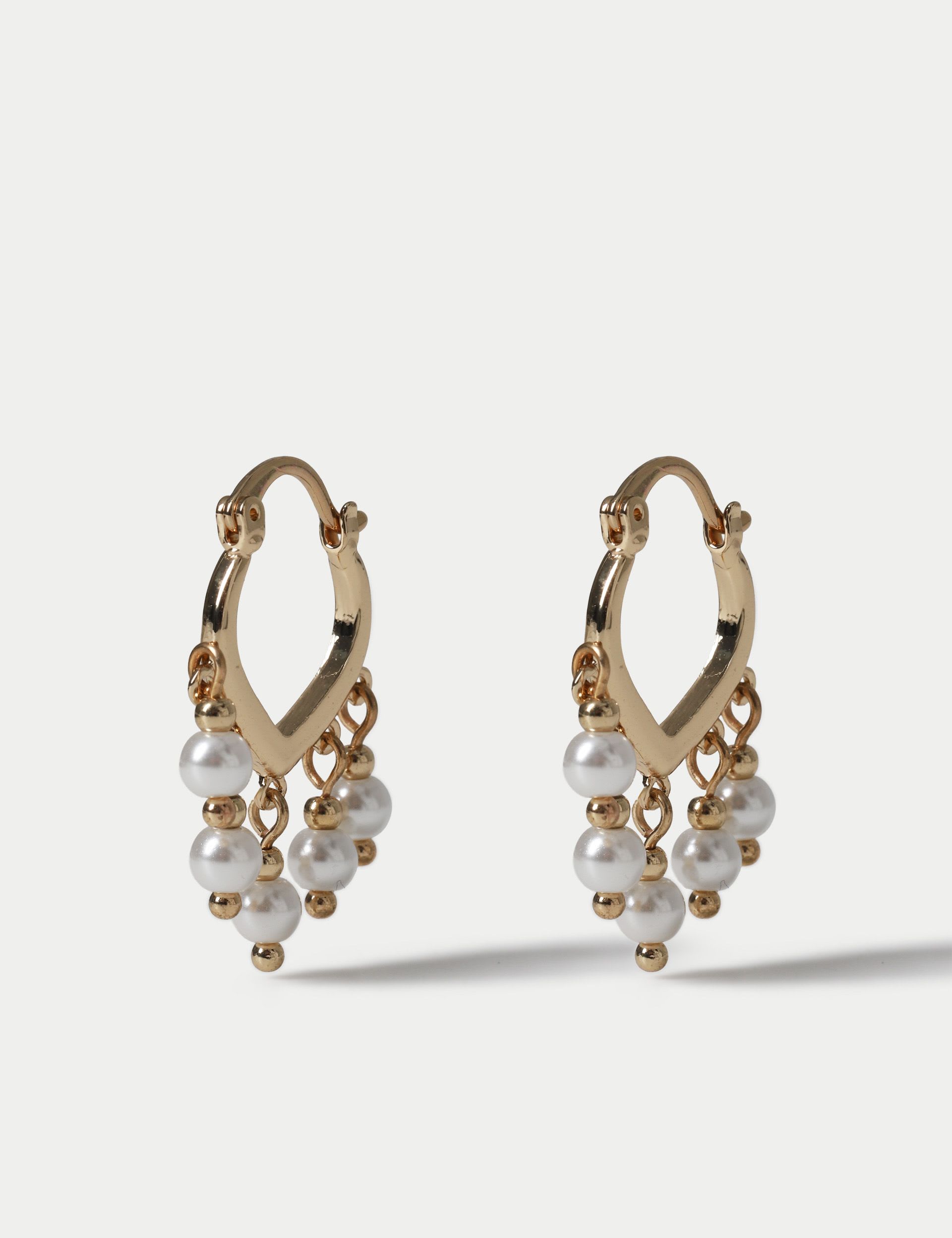 Per Una tassel drop hoop earrings 30mm, UK version