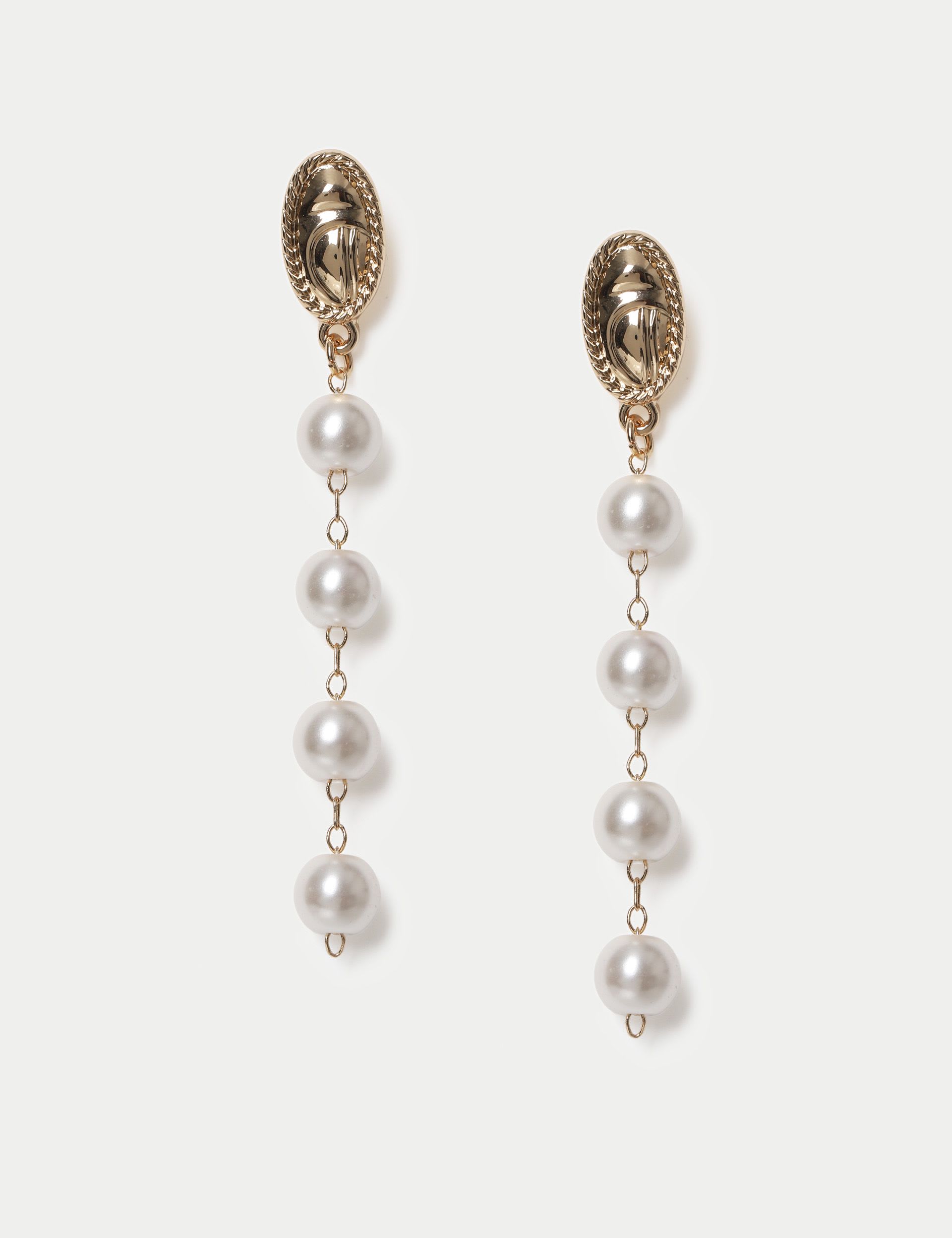 PER UNA glass pearl delicate earrings, UK version