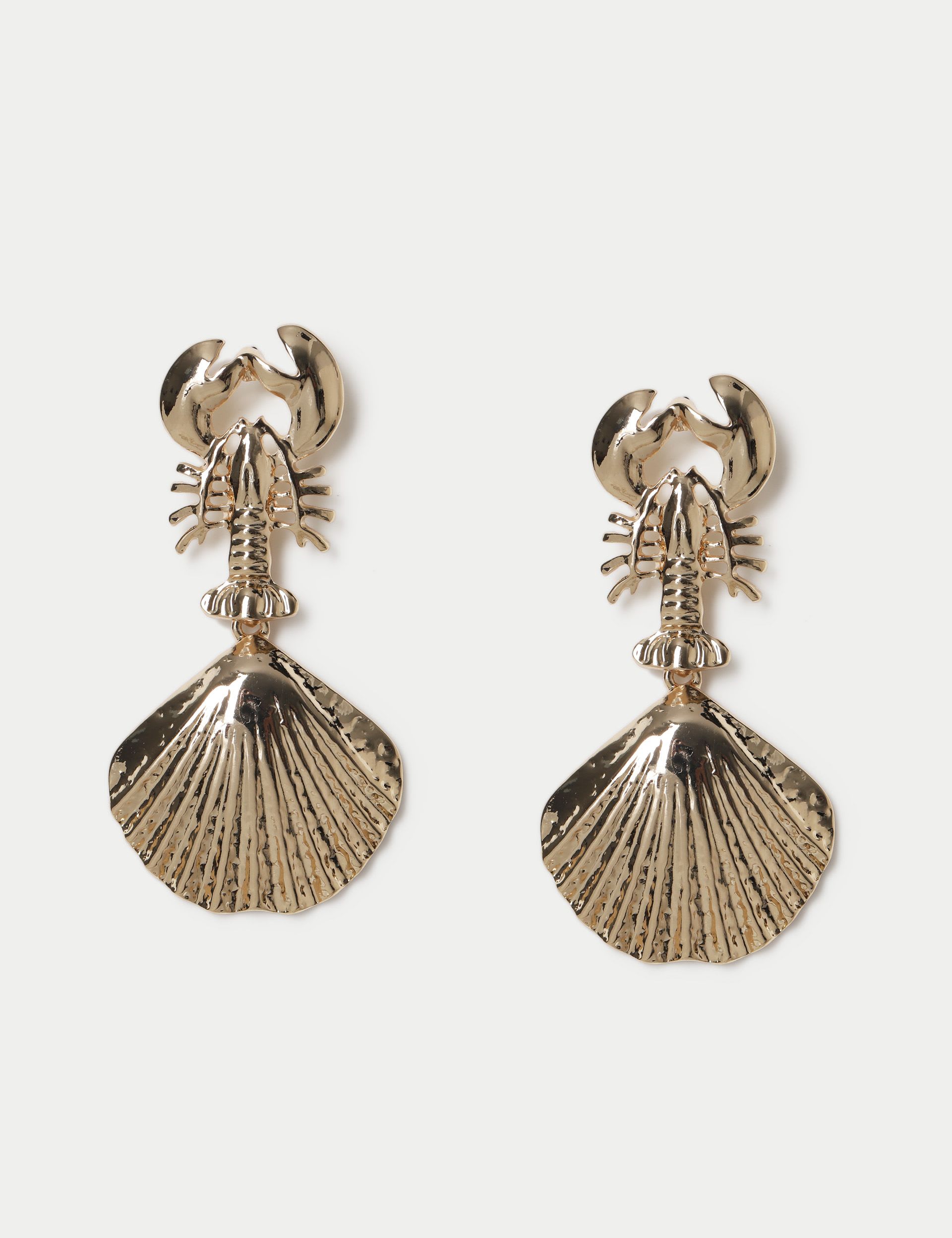 M&S lobster shell drop earrings 58mm, imported from the UK