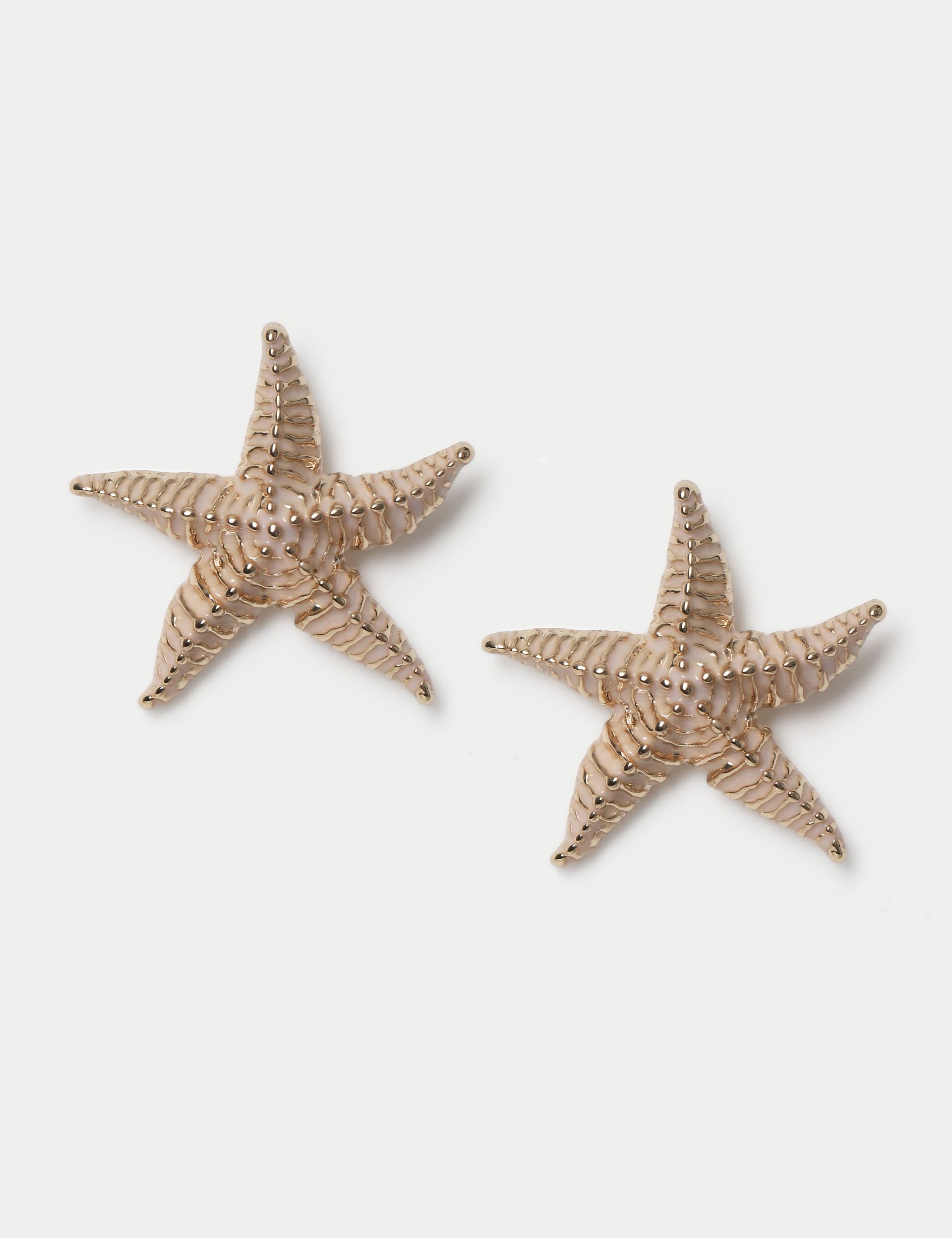 Mini enamel starfish stud earrings 24mm - British product