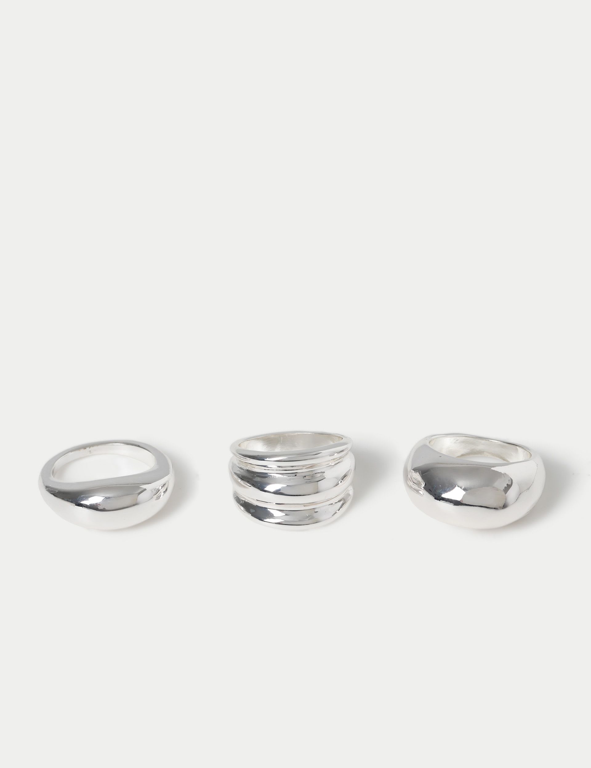 3 pack mixed metal rings set (British brand)