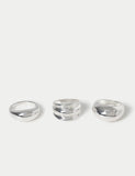 3 pack mixed metal rings set (British brand)