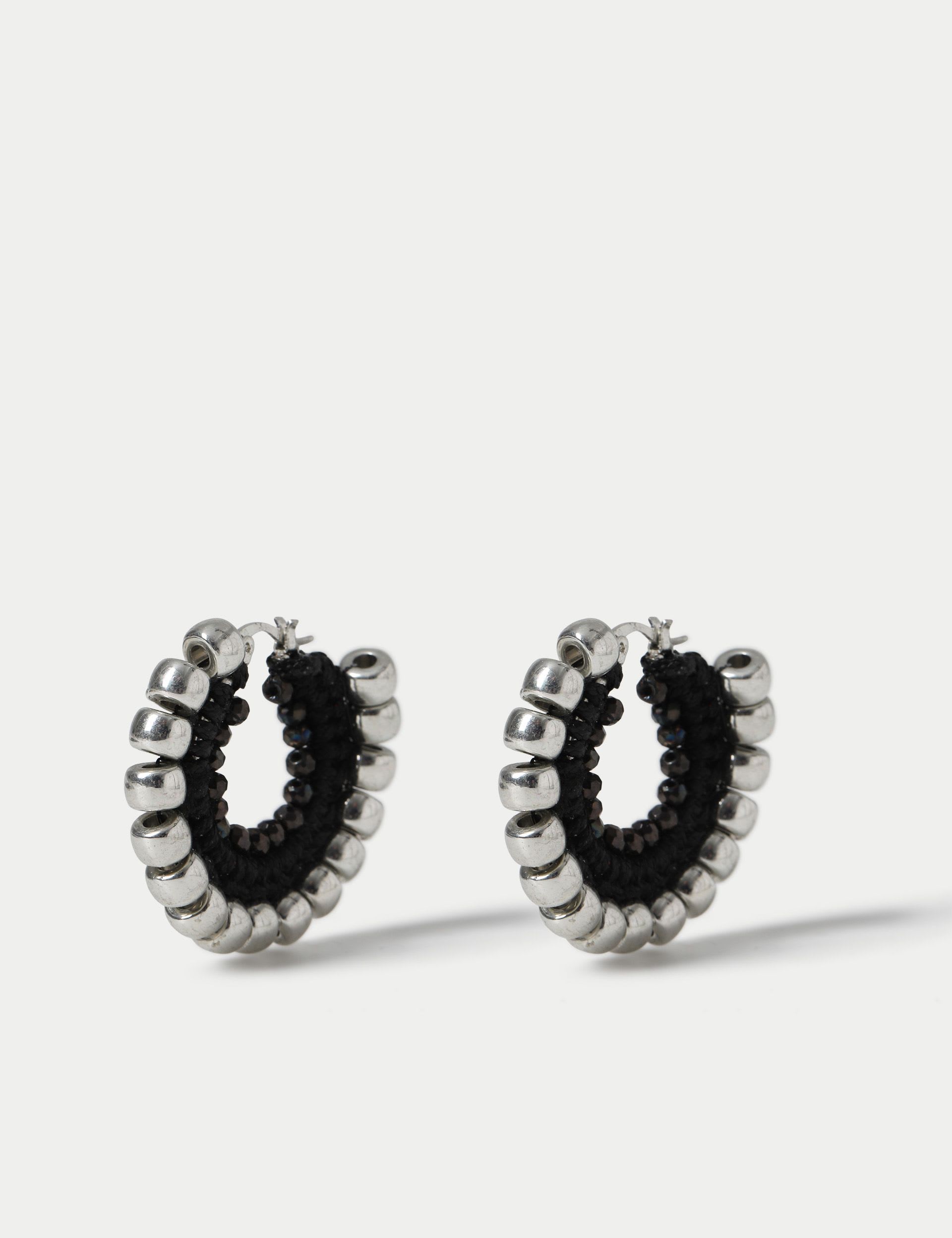 M&S wrapped sphere hoop earring, metal finish (British brand)