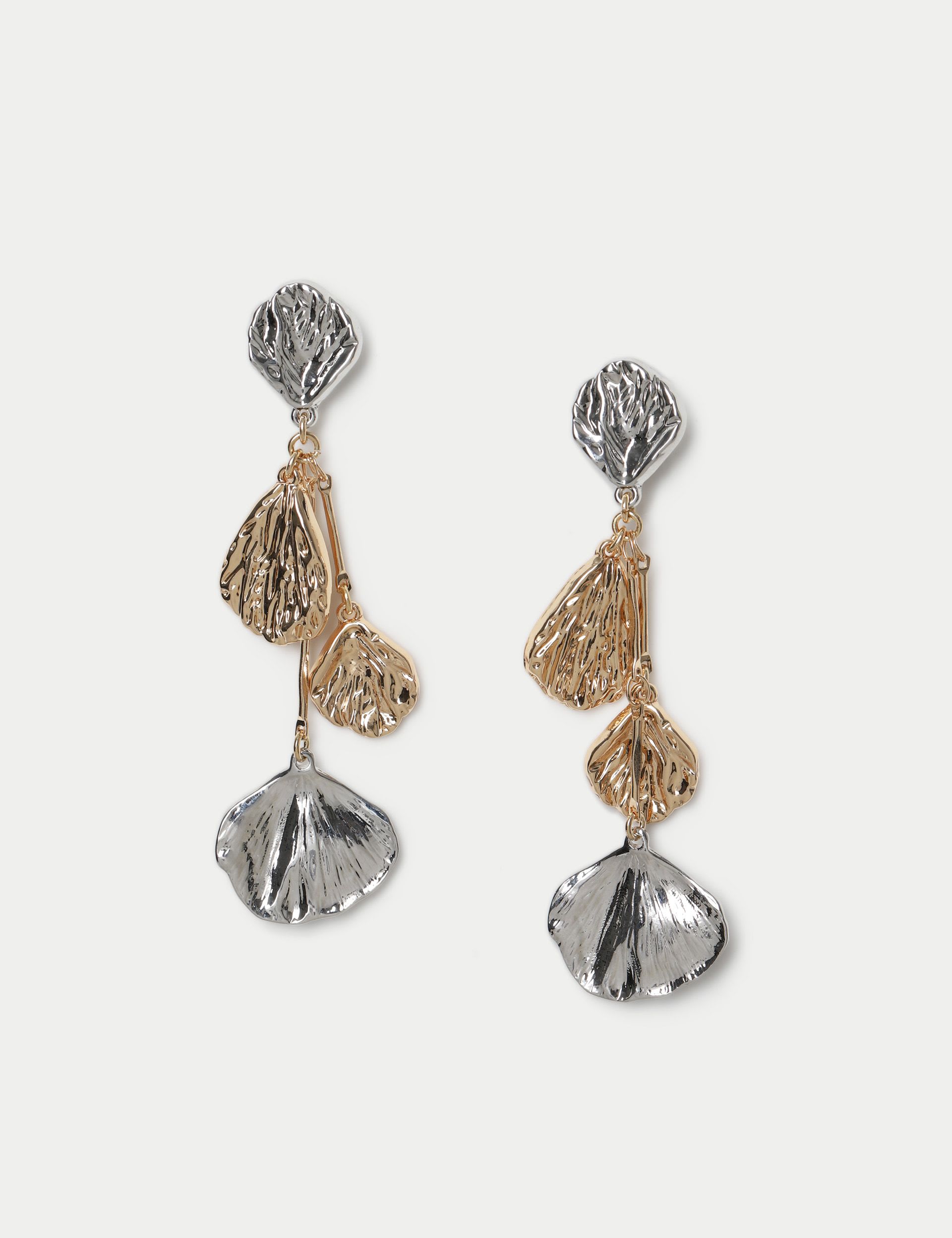 Per Una mixed metal leaf drop earrings, UK version