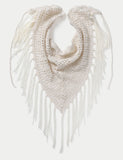 M&S white crochet fringe scarf accessory, UK version