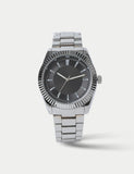 M&S silver tone round face watch with metal strap - British product