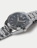 M&S silver tone round face watch with metal strap - British product