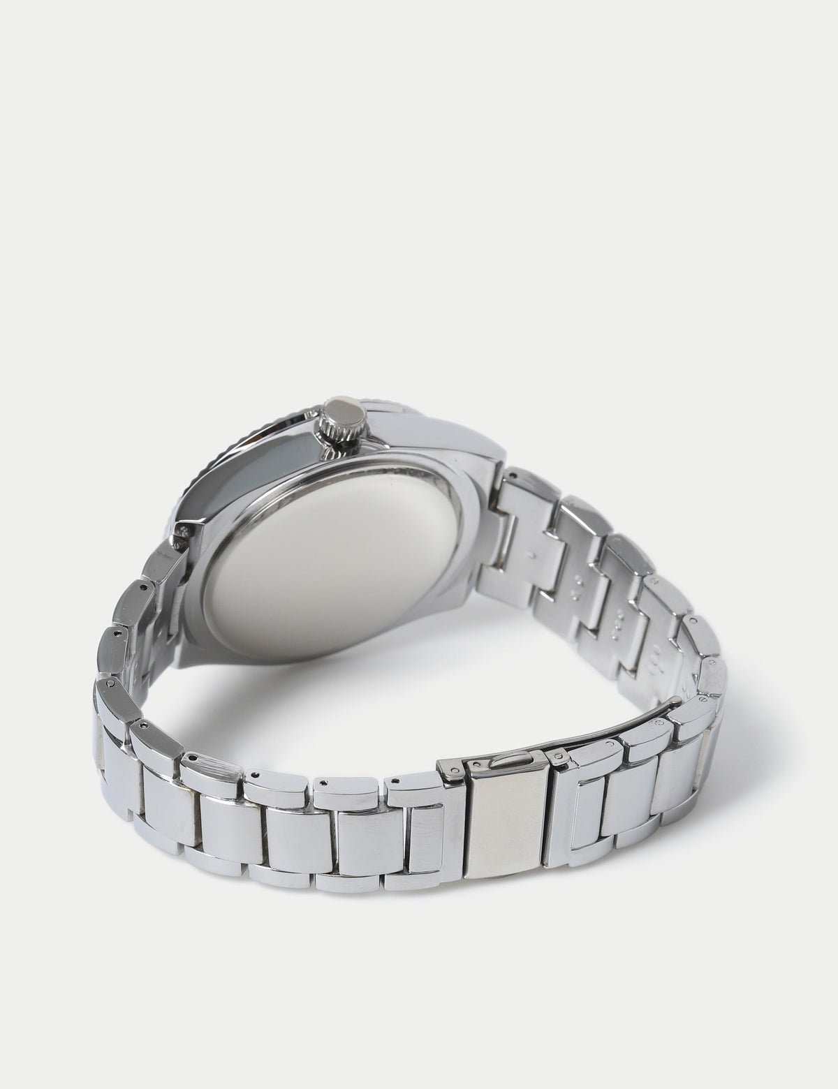 M&S silver tone round face watch with metal strap - British product