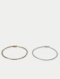 Chain bracelet 2 pack real leather natural stones, imported from UK