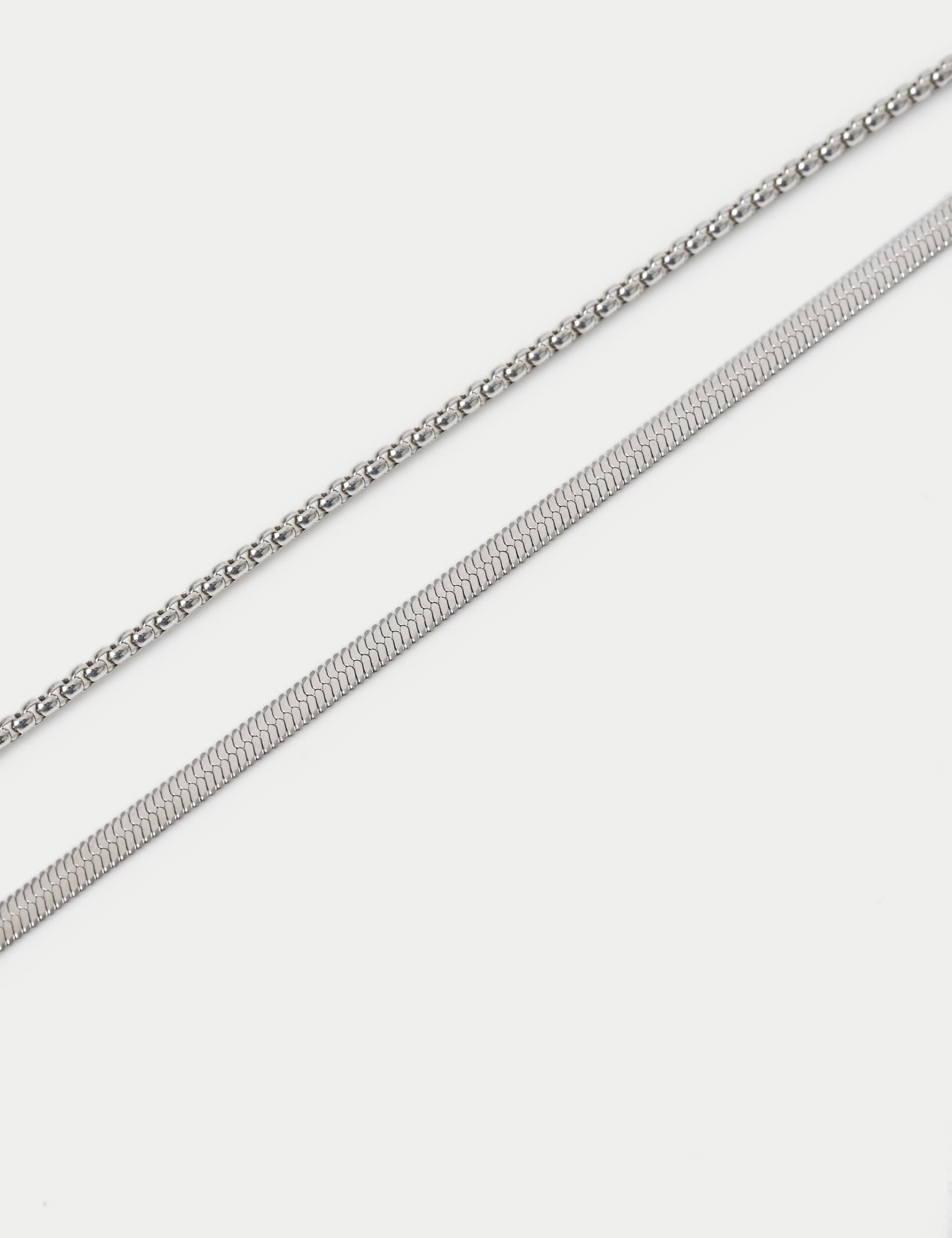 Stainless steel snake chain bracelet 2 pack - British product