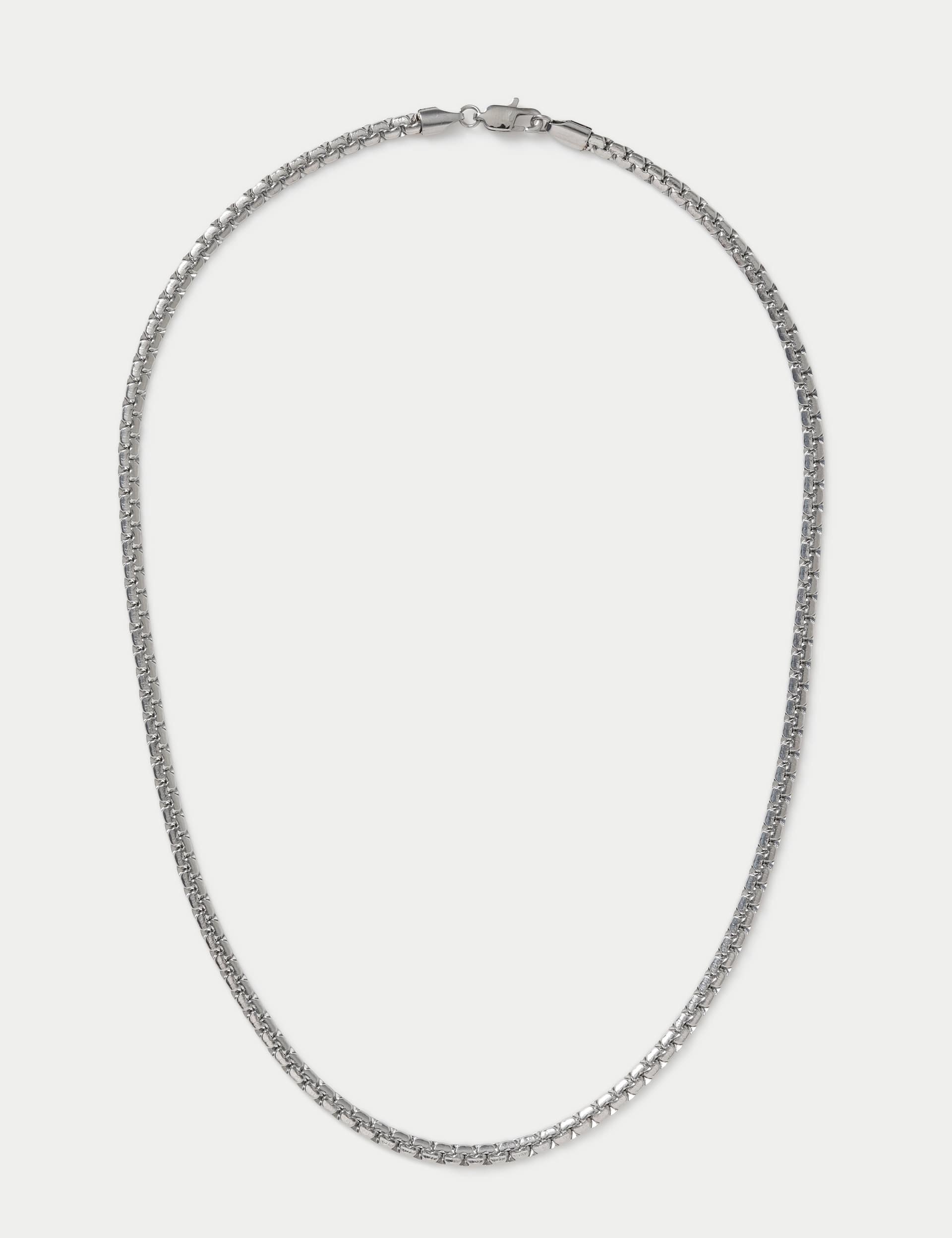 Stainless steel detailed chain necklace (British brand)