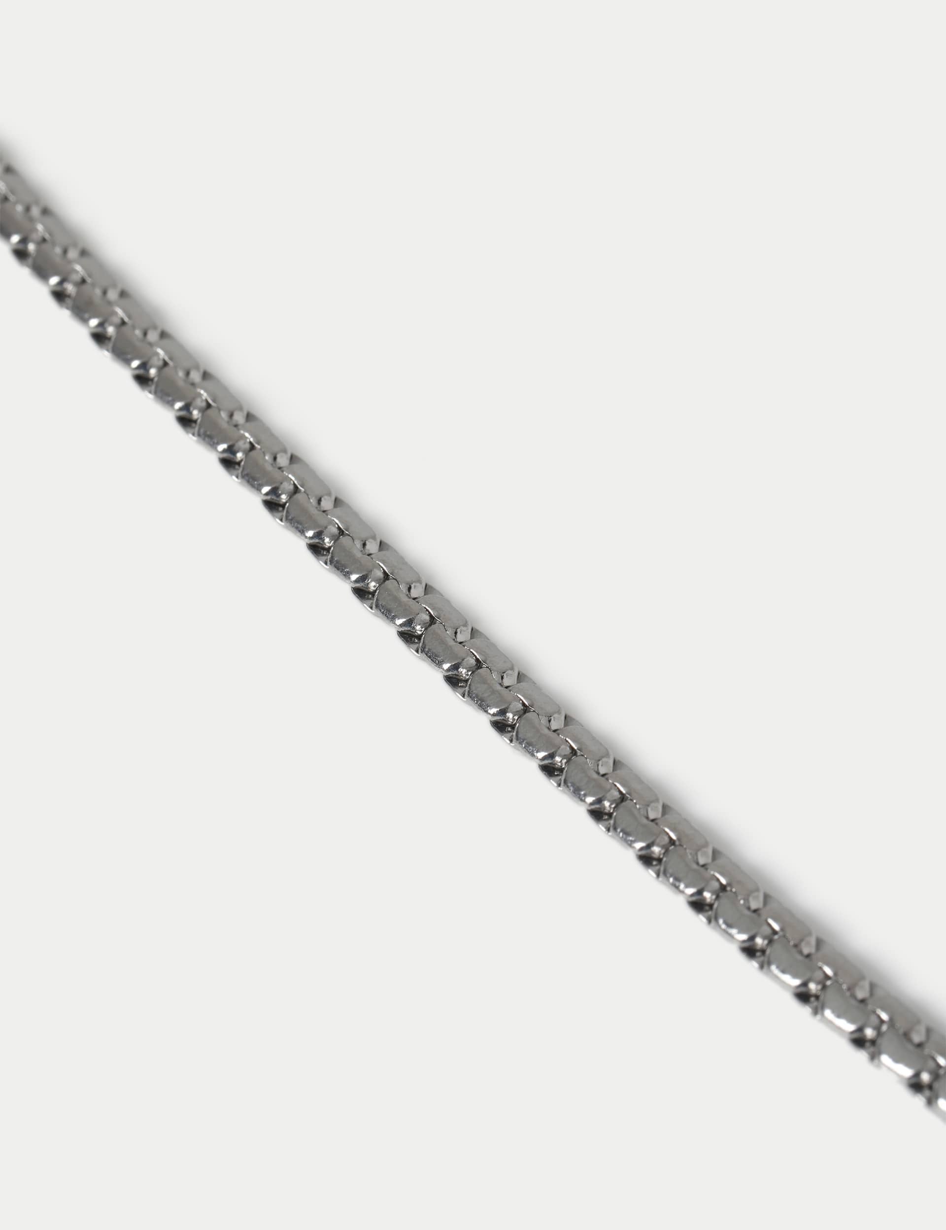 Stainless steel detailed chain necklace (British brand)