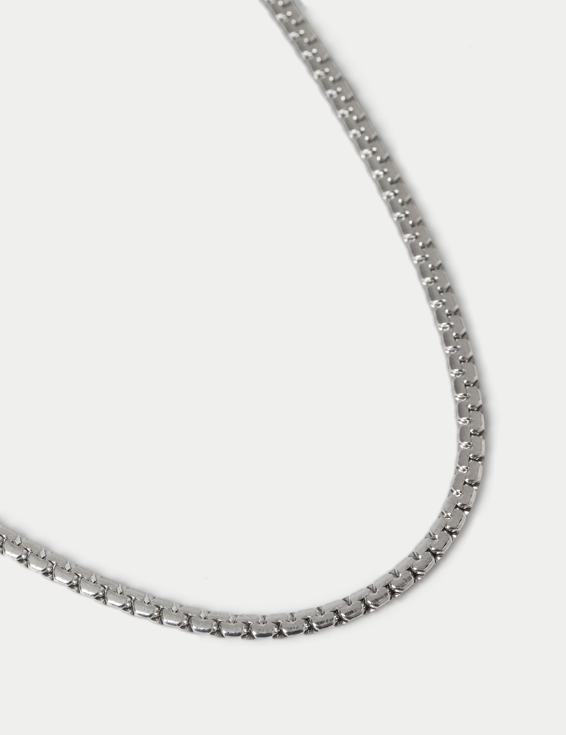 Stainless steel detailed chain necklace (British brand)