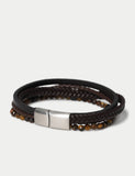 Leather bracelet with natural stones and magnet fastening, imported from the UK