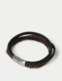 Leather bracelet with natural stones and magnet fastening, imported from the UK