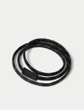 Genuine leather plait wrap bracelet with magnetic clasp (British brand)