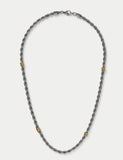 Mixed metal textured chain necklace (British brand)