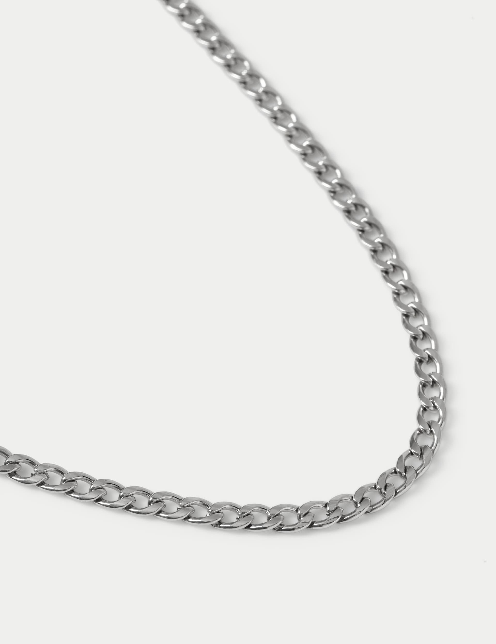 Stainless steel curb chain necklace jewelry (British brand)
