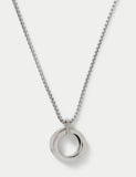 Stainless steel open pendant necklace with clasp fastening, UK version