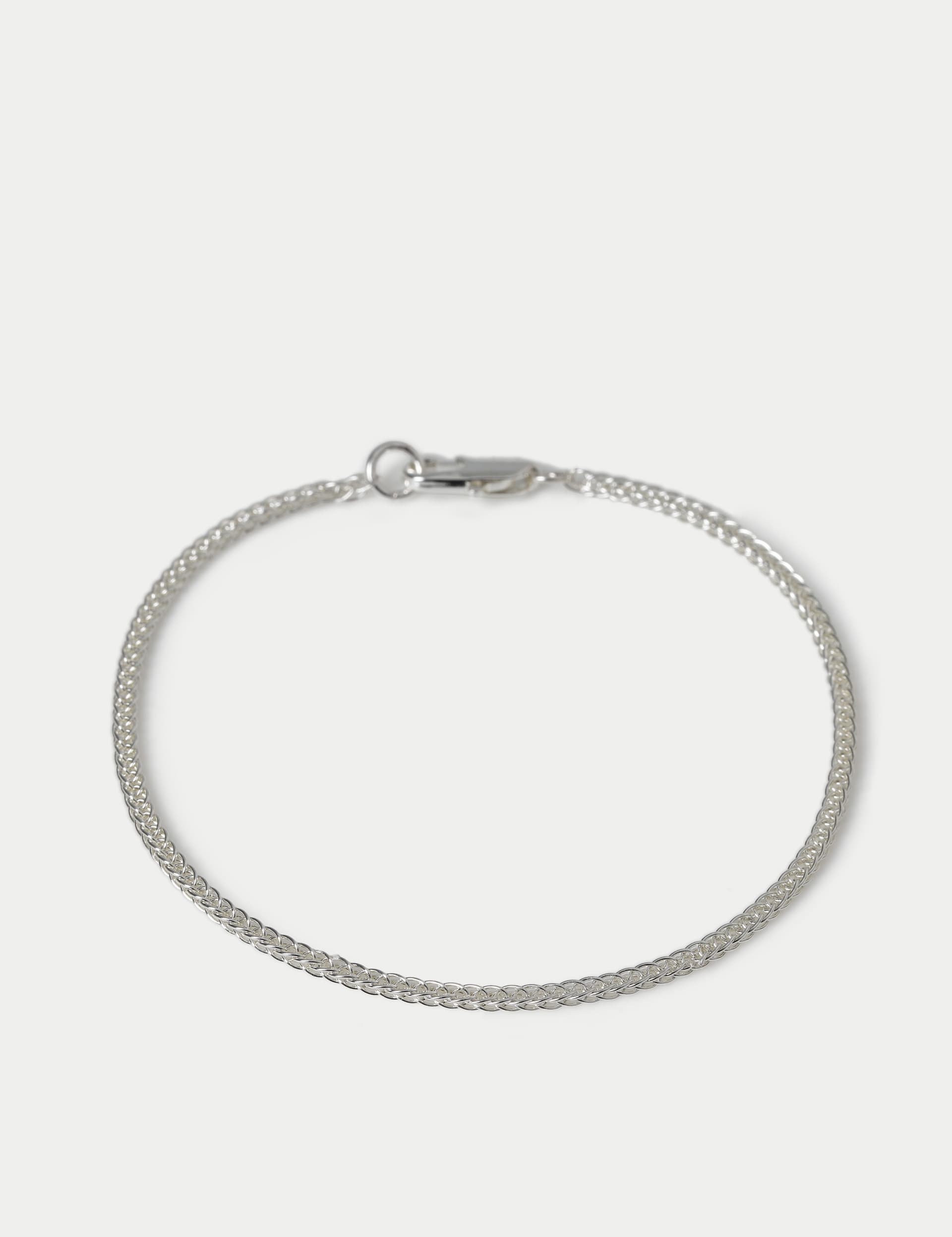 Thin chain bracelet real leather stainless steel - British product