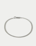 Thin chain bracelet real leather stainless steel - British product