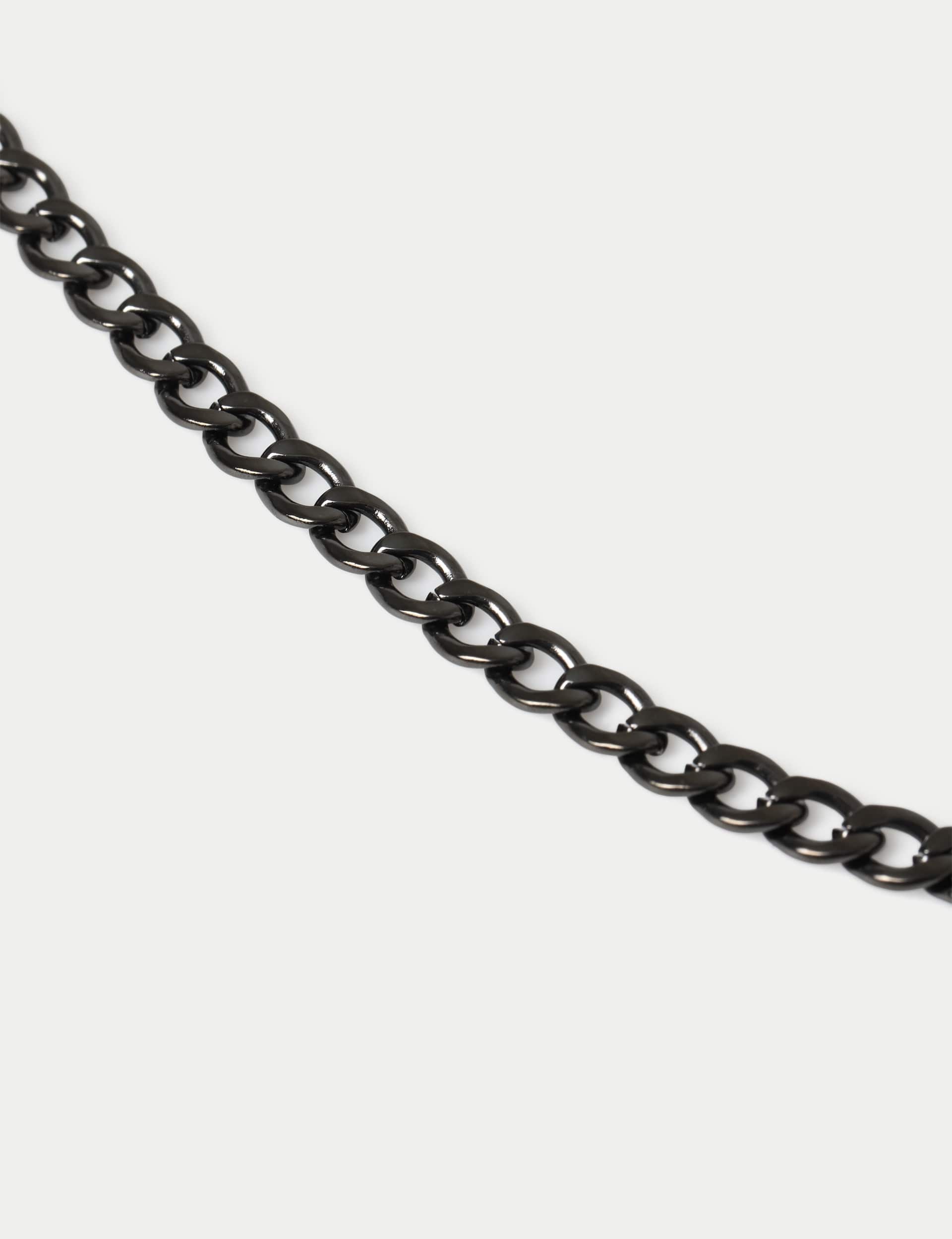 Stainless curb chain necklace with clasp fastening (British brand)