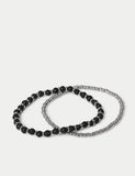 Lava stretch bracelet 2 pack with natural stone, imported from the UK