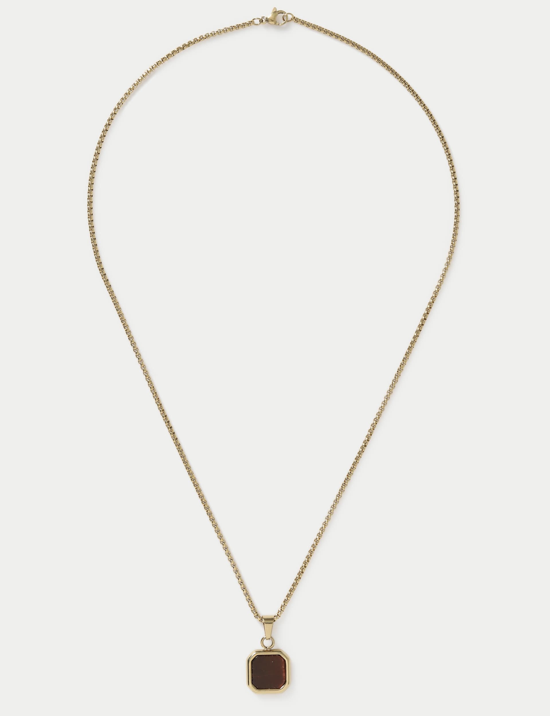 Stainless steel and tigers eye necklace, imported from the UK
