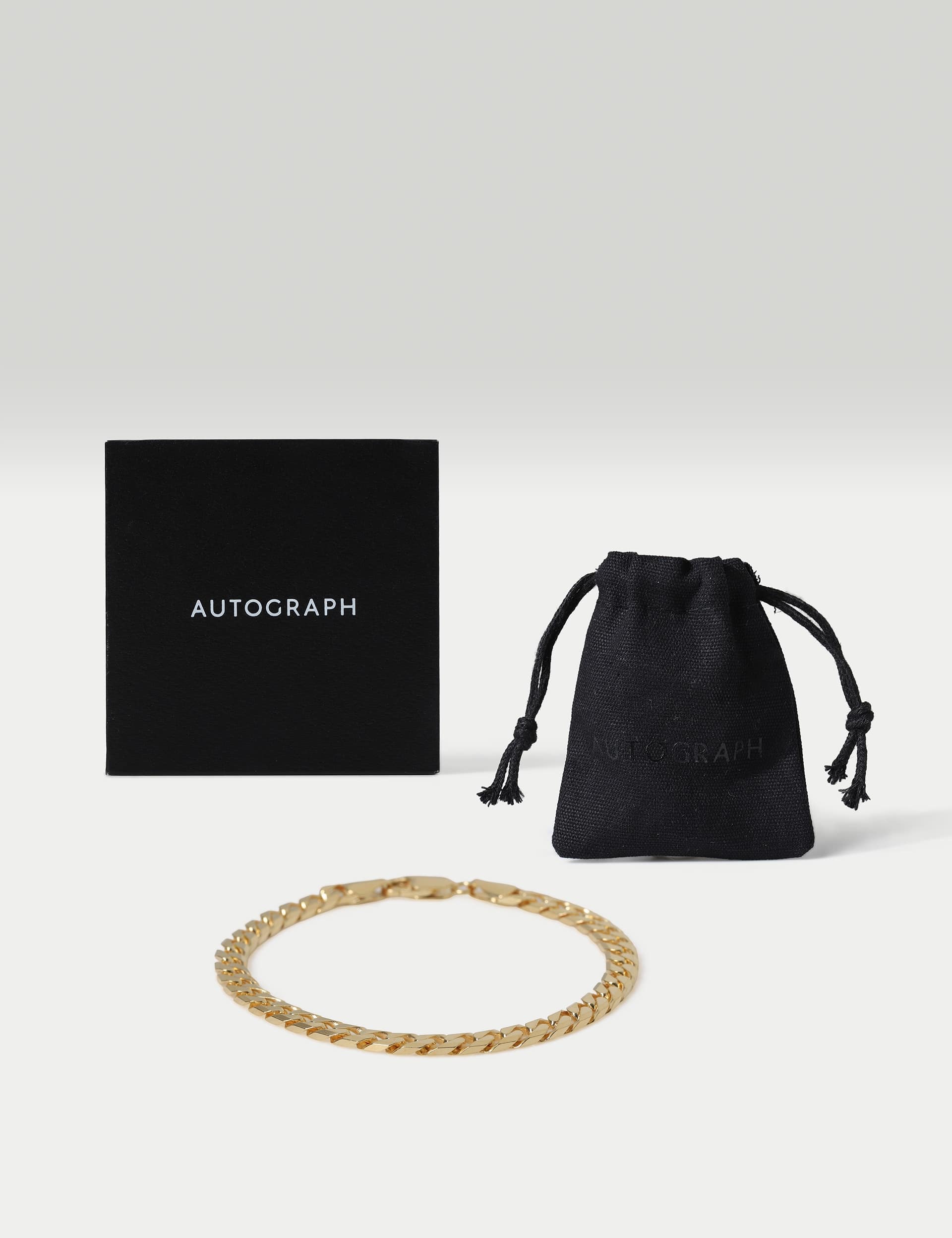 Autograph curb chain bracelet gold plated silver - British product