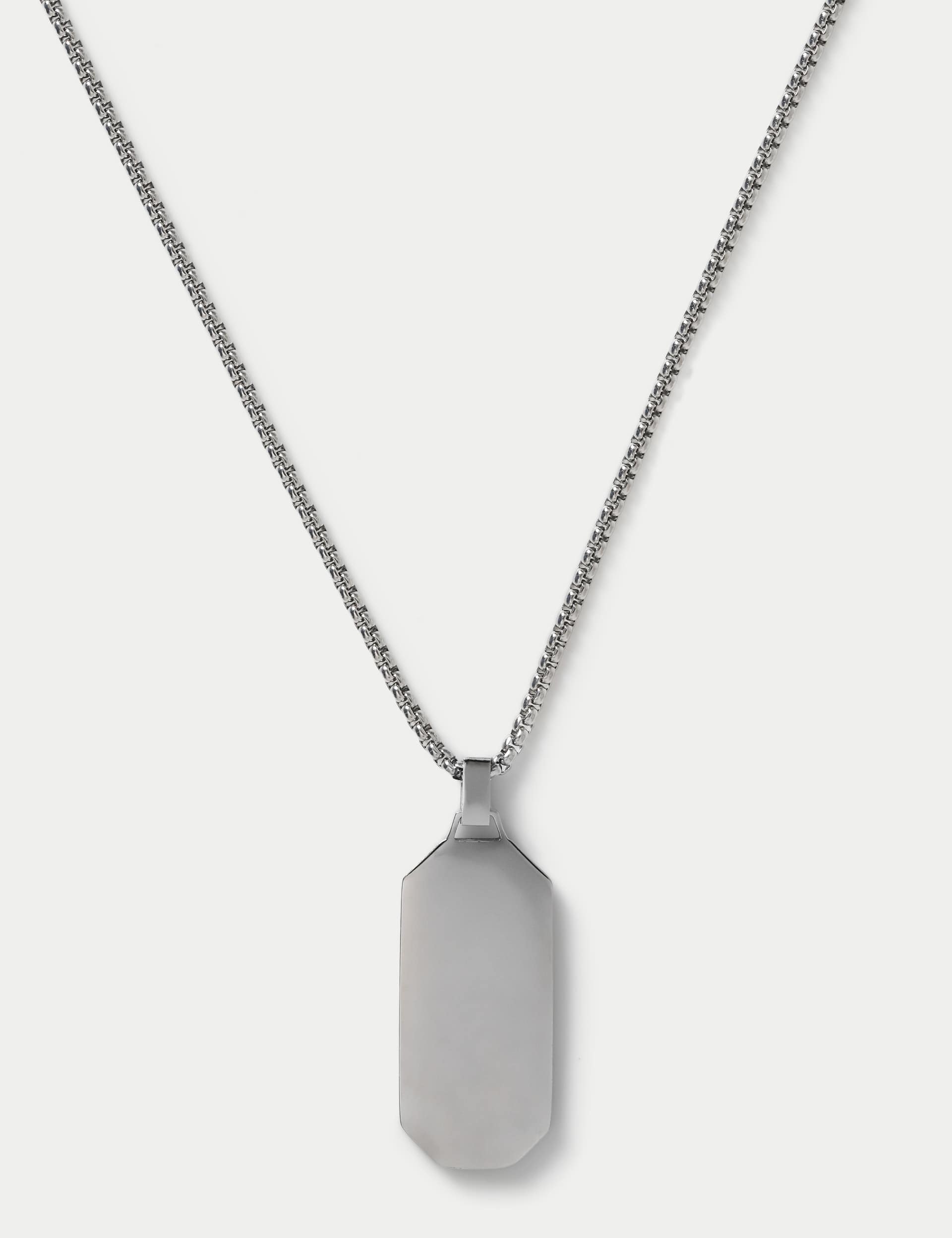 Stainless steel tag pendant necklace, British brand