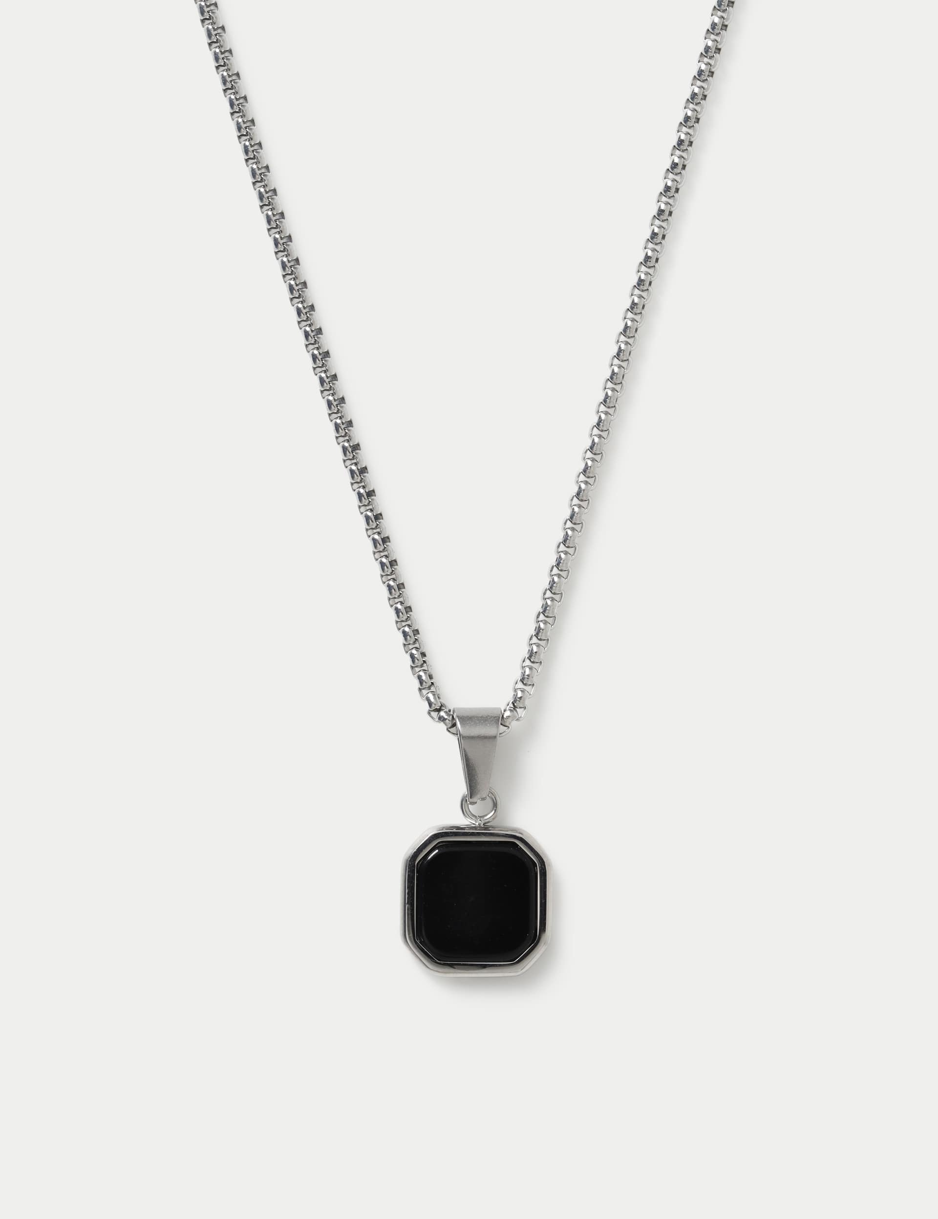 Stainless and onyx necklace, UK version