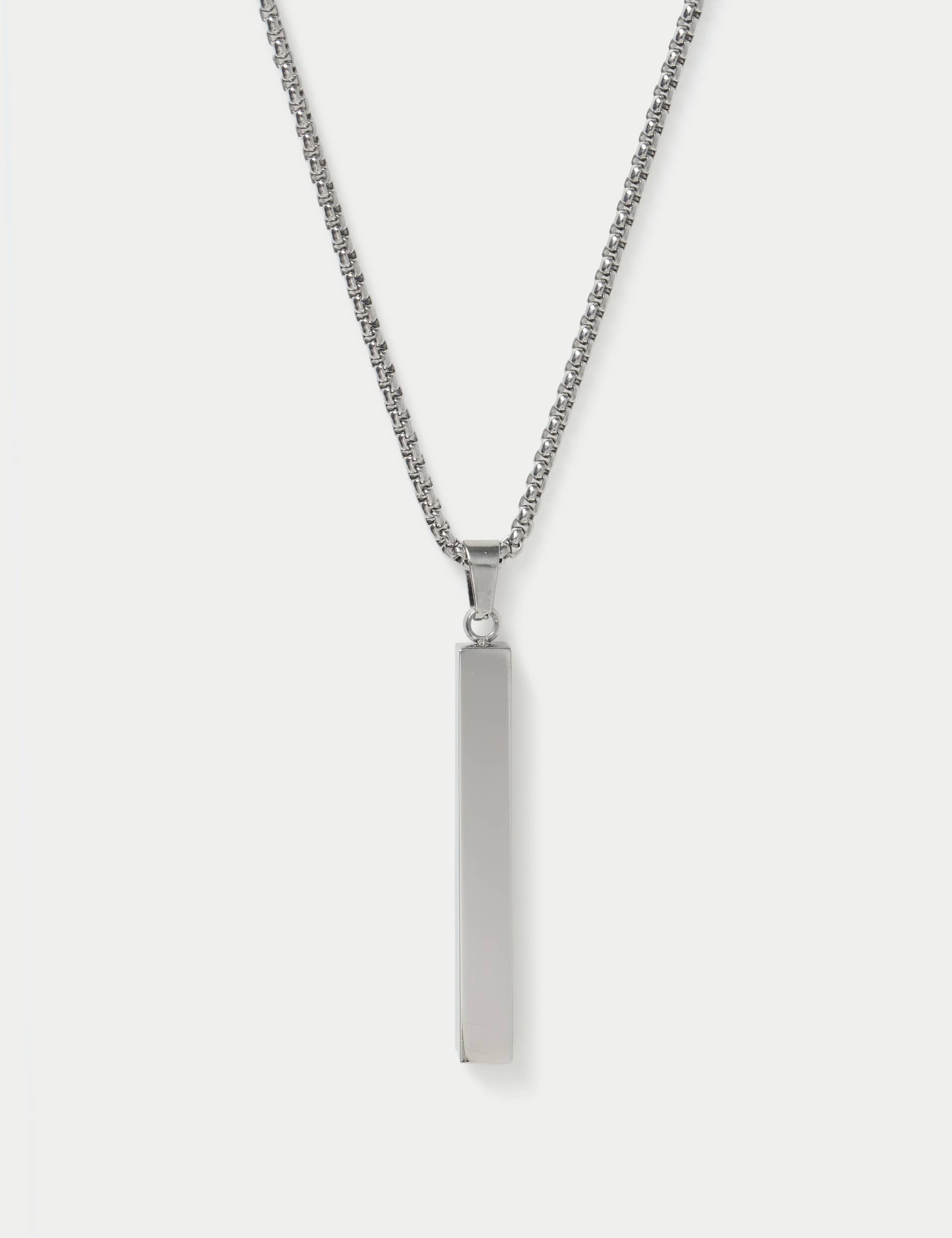 Autograph stainless steel long pendant necklace, UK version