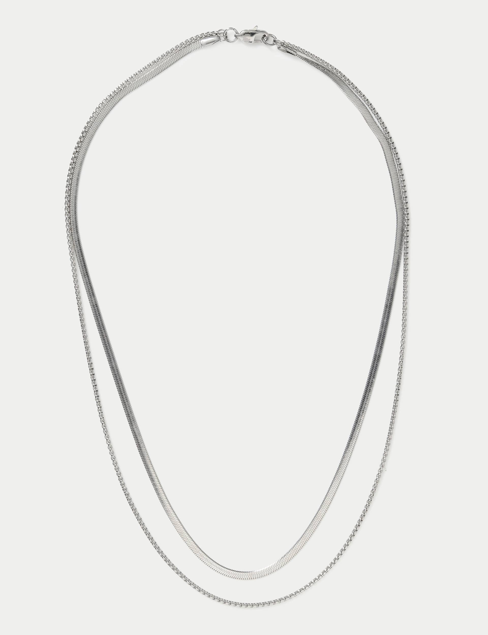 2 pack snake chain necklace stainless steel, UK version