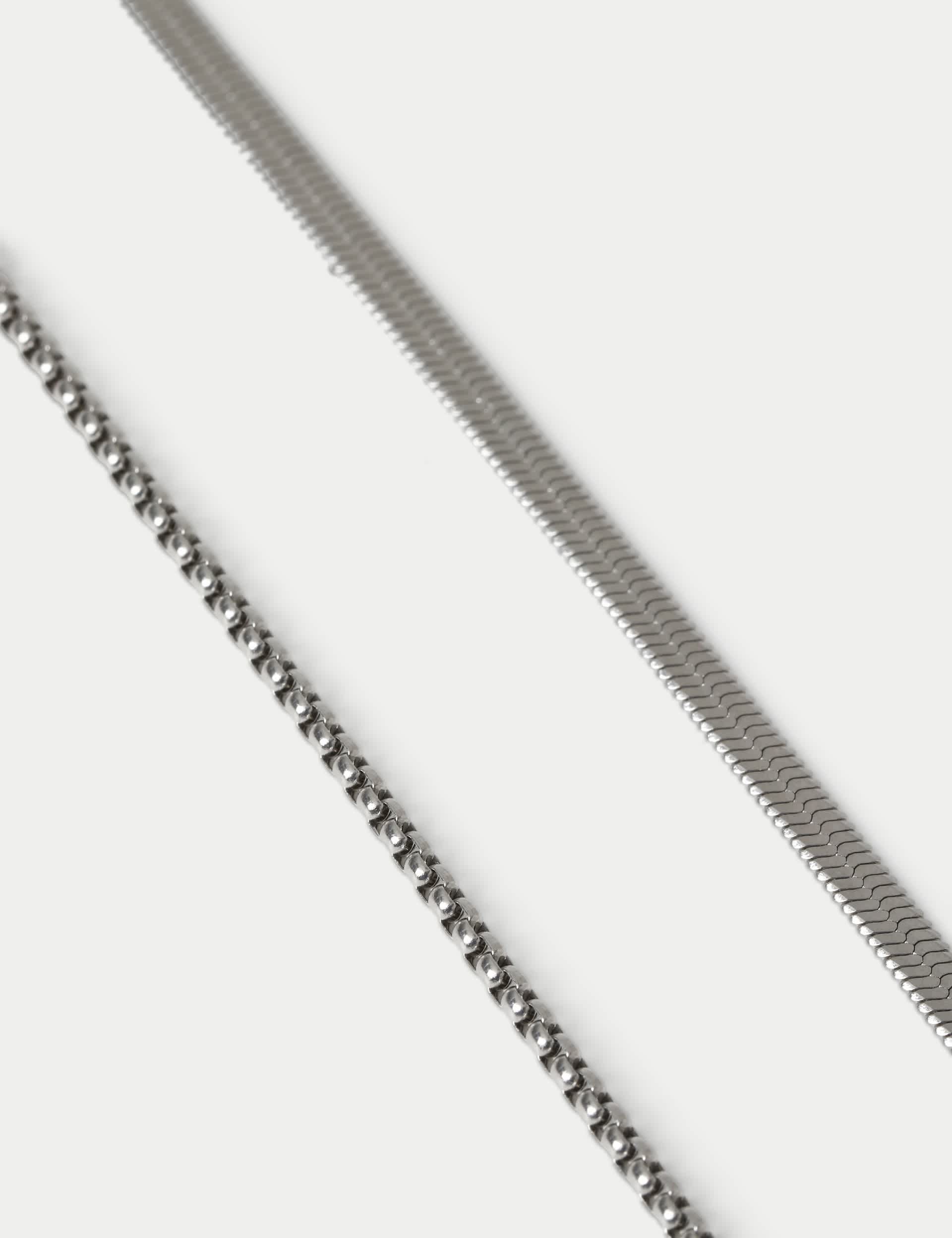 2 pack snake chain necklace stainless steel, UK version