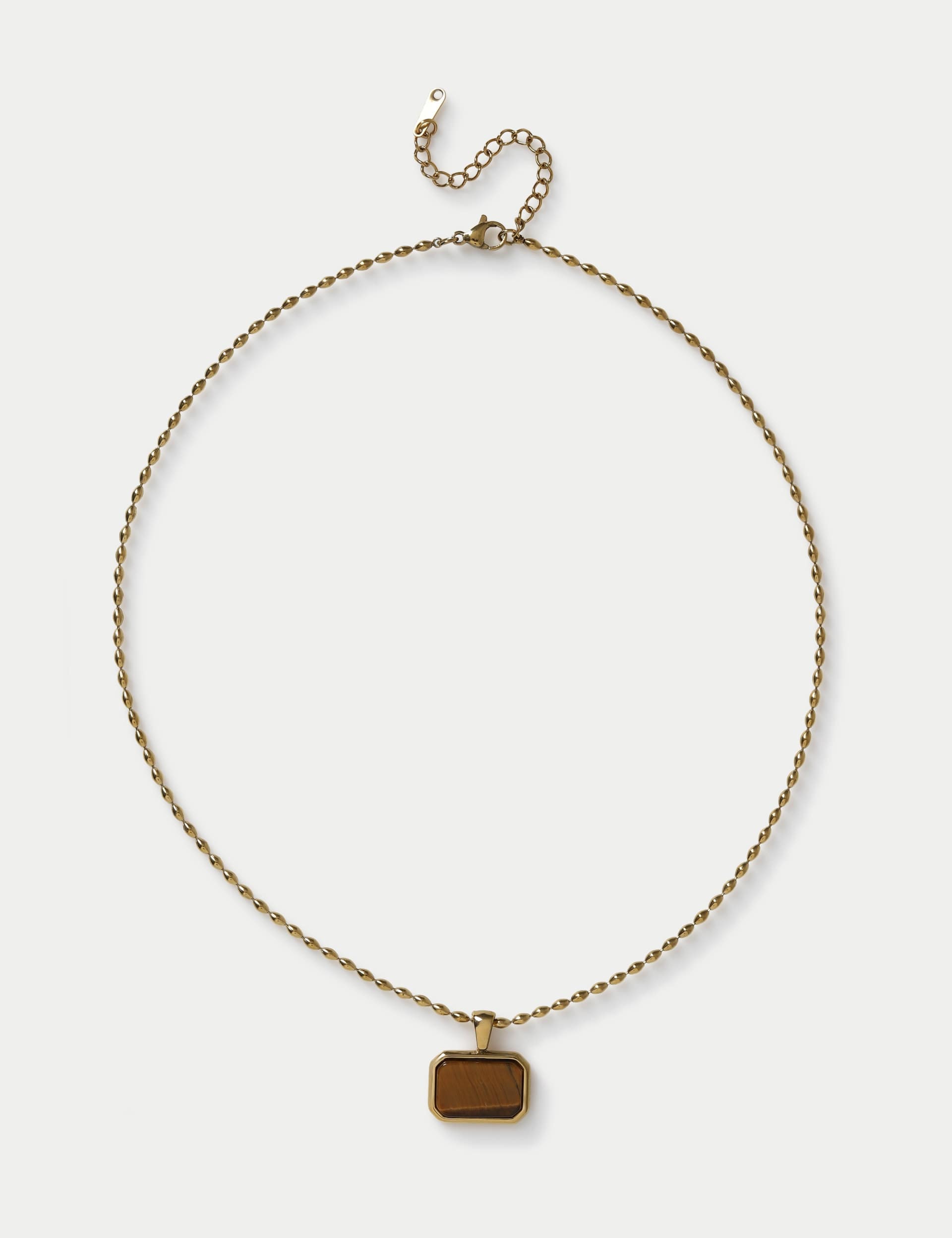 AUTOGRAPH pendant necklace with stainless steel and natural stone - British product