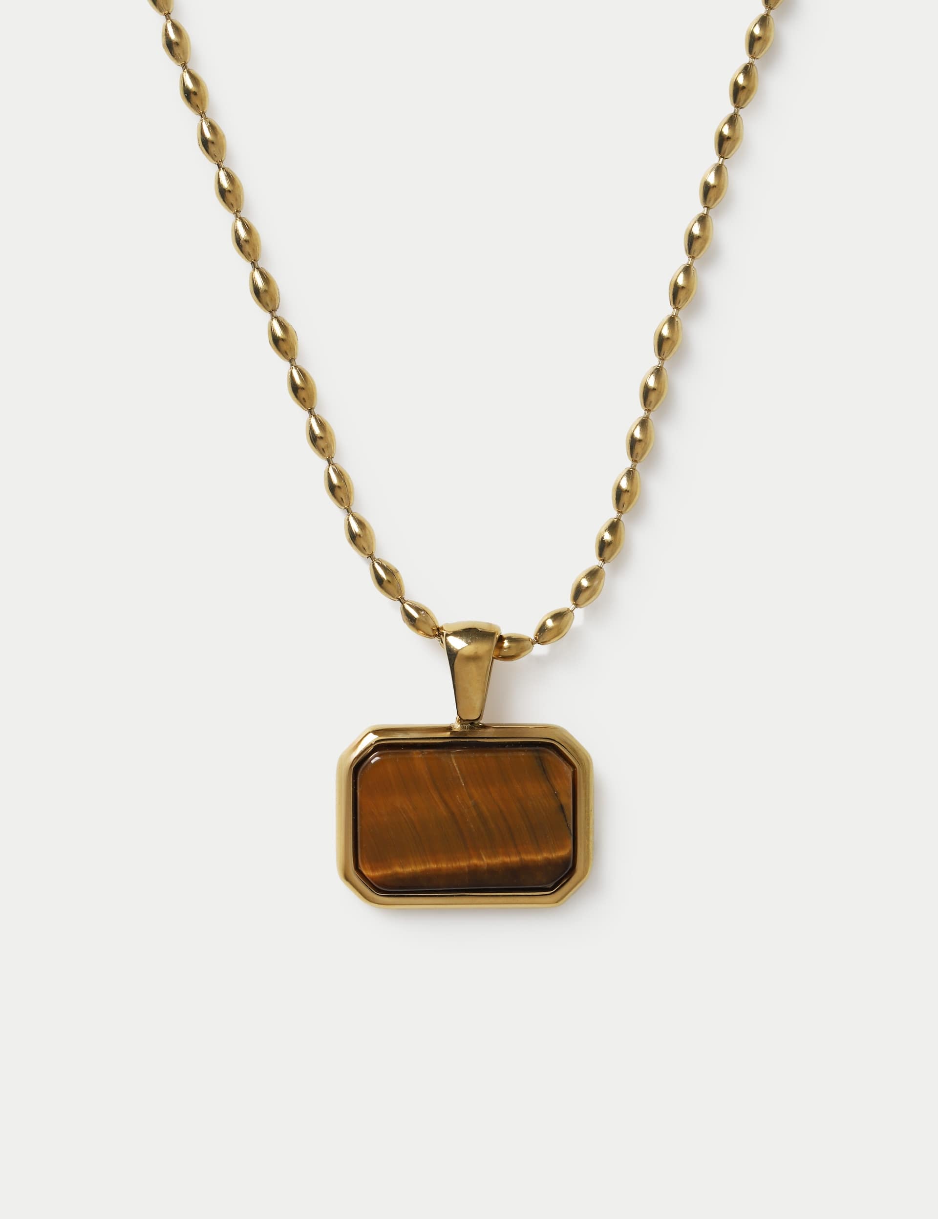 AUTOGRAPH pendant necklace with stainless steel and natural stone - British product