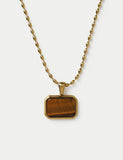 AUTOGRAPH pendant necklace with stainless steel and natural stone - British product