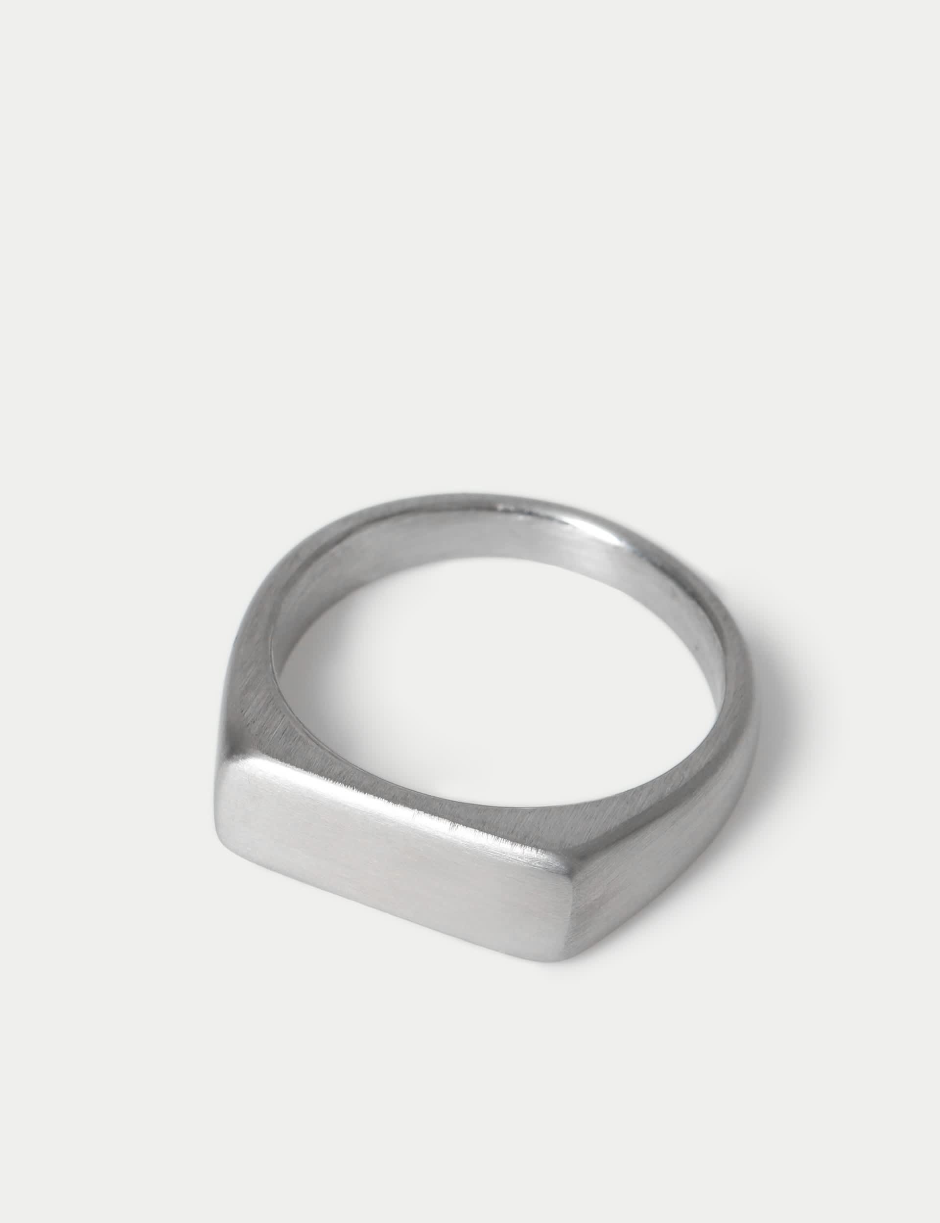 Auto stainless steel brushed squared ring, imported from the UK