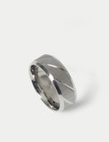 Auto stainless steel engraved ring with brushed finish, UK version