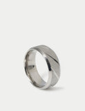 Auto stainless steel engraved ring with brushed finish, UK version
