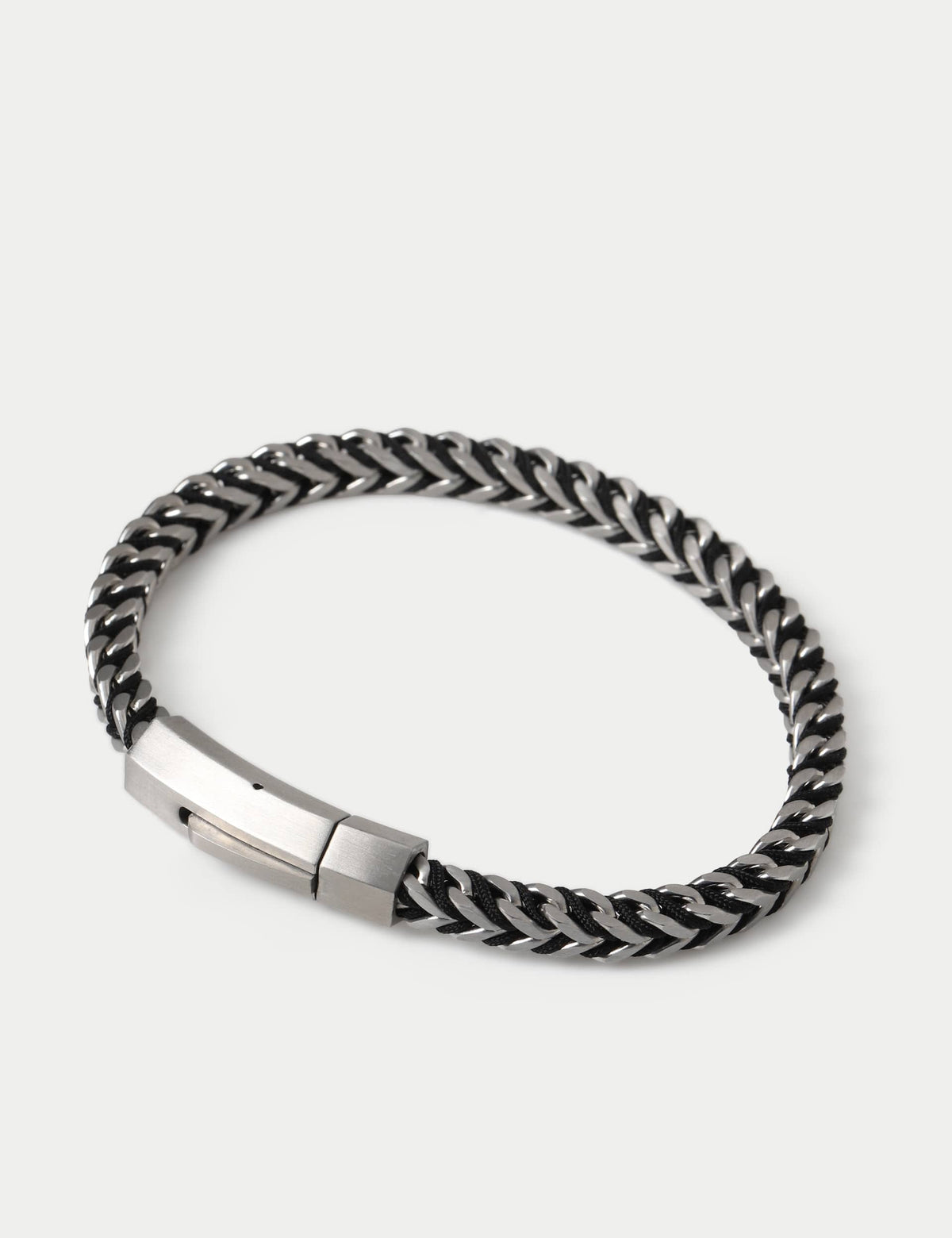 Stainless steel cord and chain bracelet with magnet fastening - British product