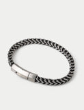 Stainless steel cord and chain bracelet with magnet fastening - British product